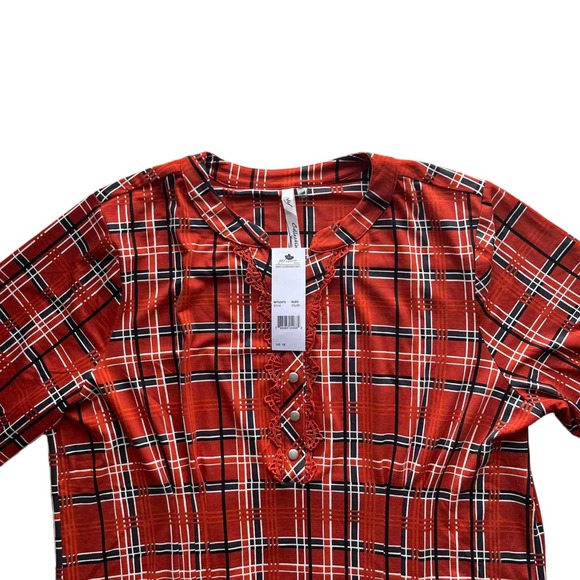 NWT - NY Collection 3/4 Rolled Tab Sleeve (Size: 1X) - Picture 2 of 2